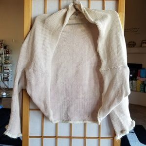 size S, Bolero-type, Beige Cable Sweater, Banana